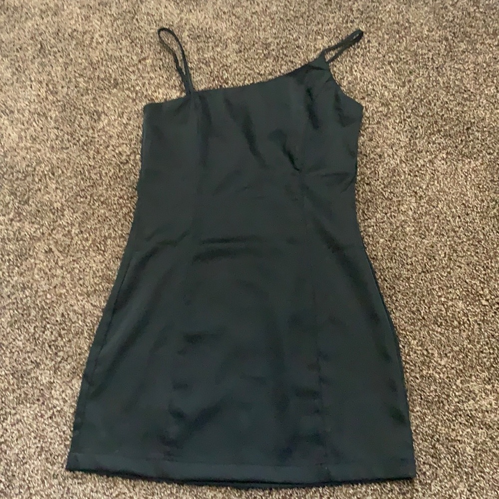 Black satin dress